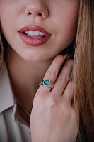 Кольцо Ciclon 16-17р  EMO513-36-9 (бирюзовый,г/п:серебро,регулируется) Испания 