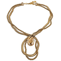 Колье Жгуты (кристалл медовый, 7,5х3,5 см, 48 см) Италия Claudio Canzian  002 05 061