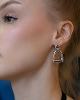 Серьги (г/п:серебро, 3х2 см) 241600 Испания Equus New Ciclon 