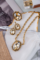 Кольцо (Кристалл медовый, 3,5х2,7 см, регулируется) Италия Claudio Canzian 002 01 563