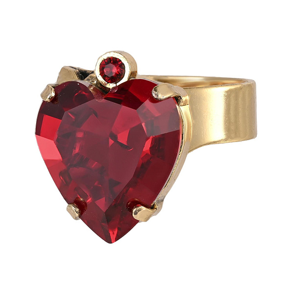 Кольцо Сердце (Кристалл красный, 1,6х1,4 см, регулируется) Италия Claudio Canzian 002 01 506