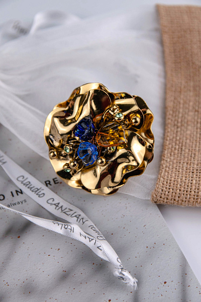 Кольцо (кристалл зеленый, муранское стекло, 6х6 см) Италия Claudio Canzian 002 01 595