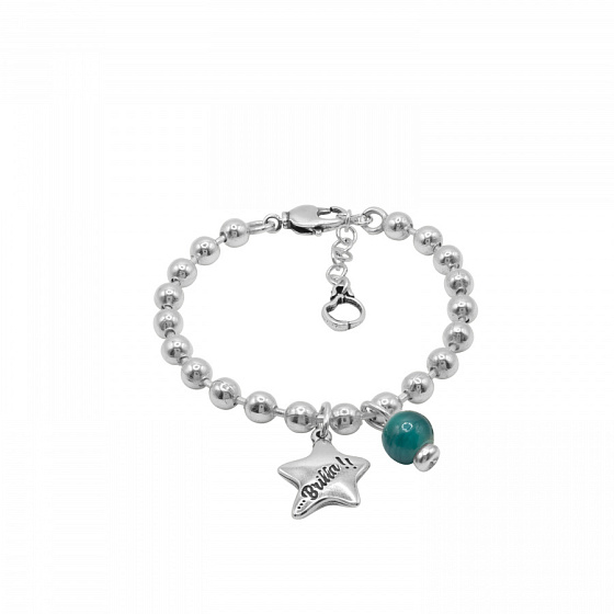 картинка Браслет Brilla - Сияй (муранское стекло: бирюзовый, 18+5 см) 192181-12-0 Испания Flella ювелирный  магазин Калина являющийся официальным дистрибьютором в России 