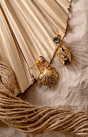 Серьги Ракушка (кристалл графит, майорка, 3,5х1,4см, 12гр.) Италия Claudio Canzian 002 05 786