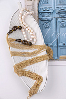 Колье Afrodite pearl (Жемчуг белый, раухтопаз, цепи маниль цвет золото) Италия Perfetto 51 001 001