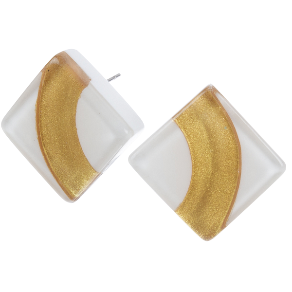 Серьги Bliss musee series (белый, золотистый, 2х2 см) Голландия ZSISKA