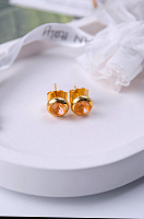 Пусеты (кристалл цвет манго) Италия  Claudio Canzian 002 02 297