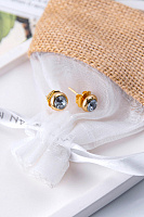 Пусеты (кристалл серый с голубым блеском) Италия  Claudio Canzian 002 02 297