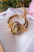 Браслет Карина (кристалл медовый, 3х2,3см, 16,5-22см, регулир.) Италия Claudio Canzian 002 04 132