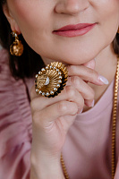 Кольцо Ракушка (кристалл прозрачный,майорка, 4,7х4,5 см) Италия  Claudio Canzian 002 01 538