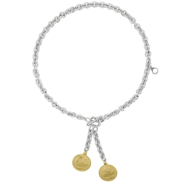 Колье Ciclon 240817 (г/п:серебро,золото) Испания  France 