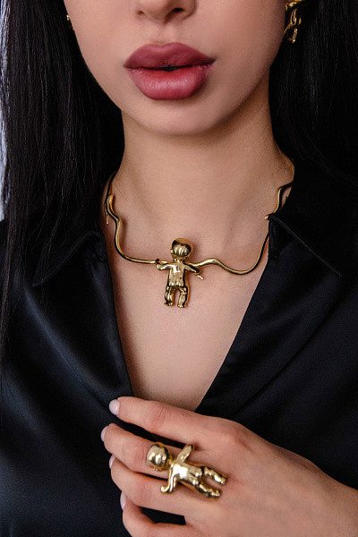 Кольцо Пупс (г/п: золото, регулируется, 4,5х3 см) Греция Kalliope 022 01 085