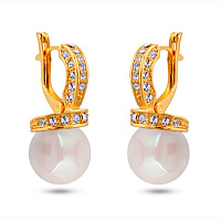 Серьги (Майорка, бледно-розовый, г/п: золото) MK12 0001-1 Uvelina