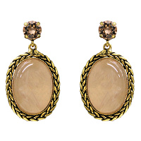 Серьги (розовый кварц, кристалл: розовый, 4,4х2,4 см, 25гр.) Италия  Claudio Canzian 002 02 771