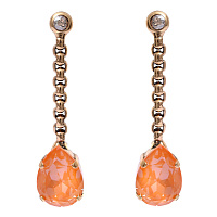 Серьги (кристалл цвета манго, 5,2х1,3 см, 12 гр. г/п: золото) Италия  Claudio Canzian 002 02 408