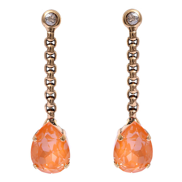Серьги (кристалл цвета манго, 5,2х1,3 см, 12 гр. г/п: золото) Италия  Claudio Canzian 002 02 408