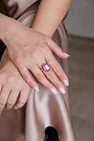 Кольцо (кристалл орхидея, 1,8х1,3 см) Италия Claudio Canzian 002 01 127