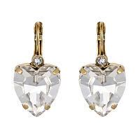 Серьги Сердце (Кристалл прозрачный, 2,7х1,4 см, 7 гр) Италия Claudio Canzian 002 02 740