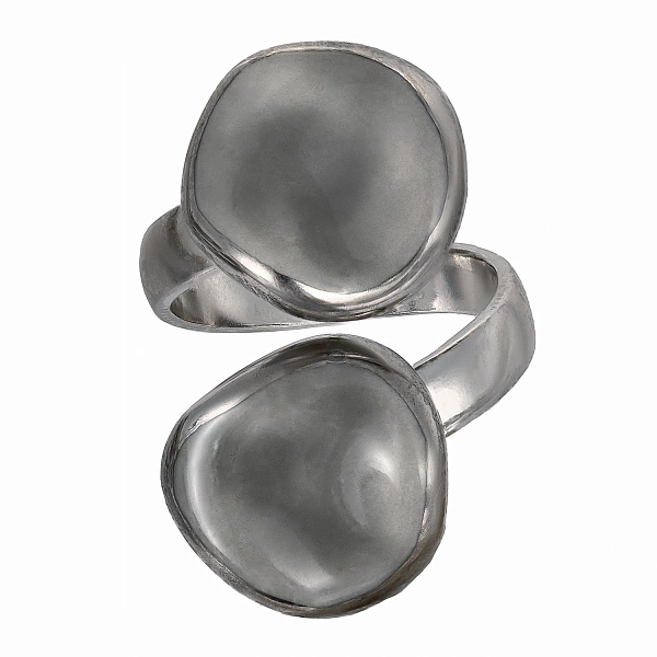 Кольцо (керамика серый, г/п: серебро, размер регул. D 1.5 см) Испания 01901005 Maximilianas 