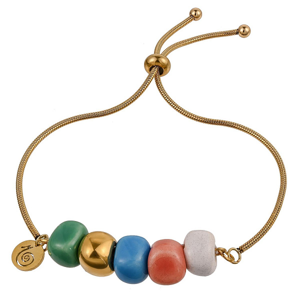 Браслет (керамика мультиколор, г/п: золото, 26 см) Испания 01904012 Maximilianas