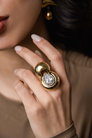 Кольцо (кубический цирконий, 4.1х2.5 см., регулируется) Италия Claudio Canzian 002 01 600