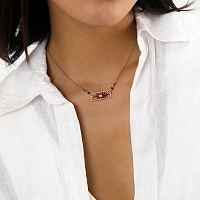 Колье SELENA (кристаллы, бисер, латунь,41 см, г/п: золото) 1563991 Франция F.H