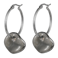 Серьги (керамика серый, г/п: серебро, 4.2х2.9см, 9 гр.) Испания 01902013 Maximilianas