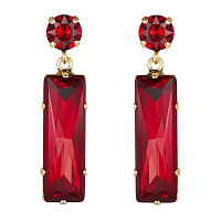 Серьги (кристаллы красные, 4,4х1см, 13 гр.) Италия Claudio Canzian 002 02 713