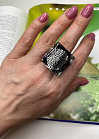 Кольцо Quadro 19 серое/черное ENZO BENZO Италия