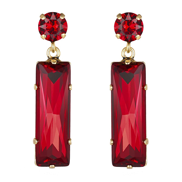 Серьги (кристаллы красные, 4,4х1см, 13 гр.) Италия Claudio Canzian 002 02 713