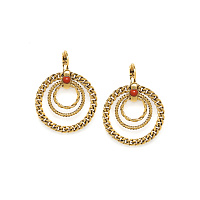 Серьги OPHELIA (10,7гр ,яшма,г/п:золото 4 см) 12--30565 Франция Ori-Tao