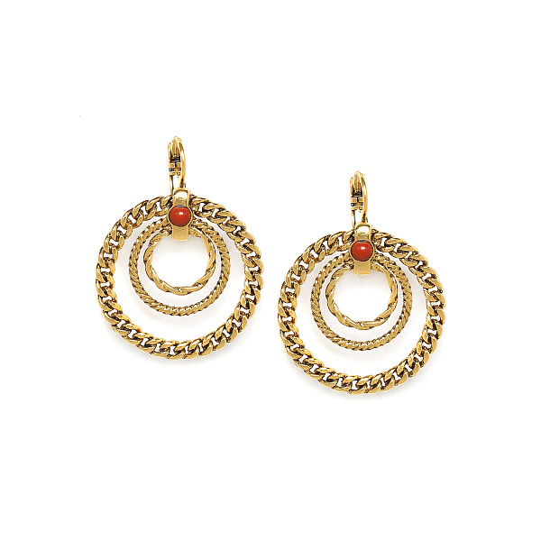 Серьги OPHELIA (10,7гр ,яшма,г/п:золото 4 см) 12--30565 Франция Ori-Tao