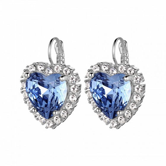 картинка Серьги FELICIA (кристалл голубой, прозрачный, г/п: родий) Дания DYRBERG/KERN 420054 ювелирный  магазин Калина являющийся официальным дистрибьютором в России 