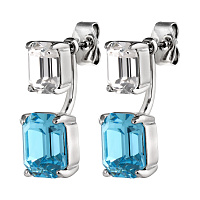 Серьги TETI (кристалл голубой, прозрачный, г/п: золото, 2х0,8 см) Дания DYRBERG/KERN 460007