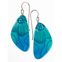 Серьги Prim flora (бирюзовый, синий, 4,8х1,7 см) Голландия ZSISKA