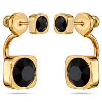 Серьги Теннис (кристаллы черные, г/п: золото, 4 мм, 8 мм, ) Uvelina SW00 0004G-280E