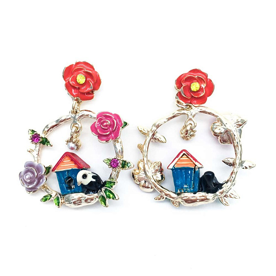 картинка Серьги Chance (Кр.Preciosa, эмаль, ) 20105350 Китай  ювелирный  магазин Калина являющийся официальным дистрибьютором в России 