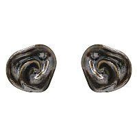 Пусеты Роза (керамика коричневый, г/п: золото,1.4х1.4см ) Испания 01902034