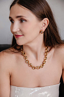 Серьги (кристаллы персиковые, 1,6х1,6 см, 10 гр.) Италия Claudio Canzian 002 02 804