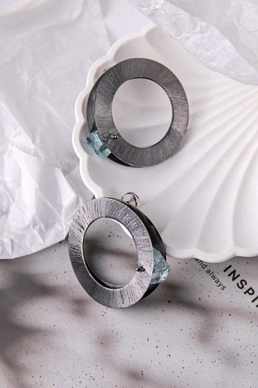 картинка Серьги Cold (аквамарин, г/п: серебро) Katerina Vassou KV25 2-303241B ювелирный  магазин Калина являющийся официальным дистрибьютором в России 