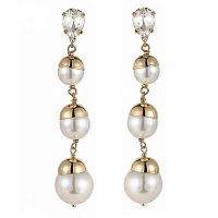 Серьги (майорка, кристалл прозрачный, 8.5х1.7 см, 20 гр.) Италия Claudio Canzian 002 02 902