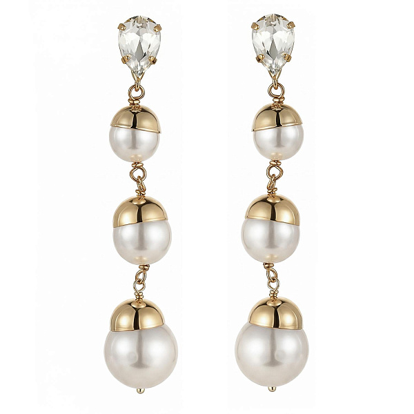 Серьги (майорка, кристалл прозрачный, 8.5х1.7 см, 20 гр.) Италия Claudio Canzian 002 02 902