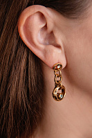 Серьги (кристаллы белый опал, светло-зеленый, 3,7х1,6см 13 гр.) Италия Claudio Canzian 002 02 806