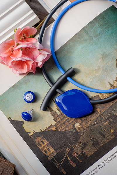 Колье Allegro синяя/серая-синяя Италия ENZO BENZO