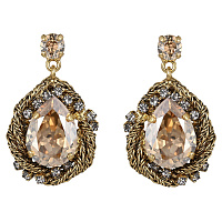 Серьги Франческа (Кристалл медовый, 3,8Х2,2см, 17 гр.) Италия Claudio Canzian 002 02 542
