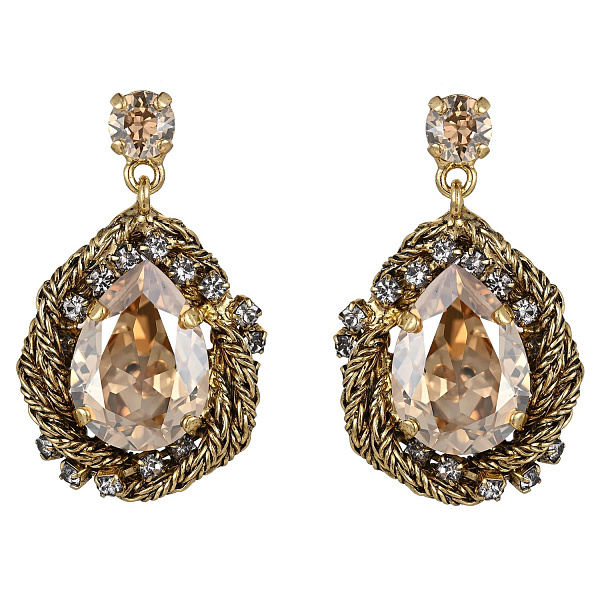 Серьги Франческа (Кристалл медовый, 3,8Х2,2см, 17 гр.) Италия Claudio Canzian 002 02 542