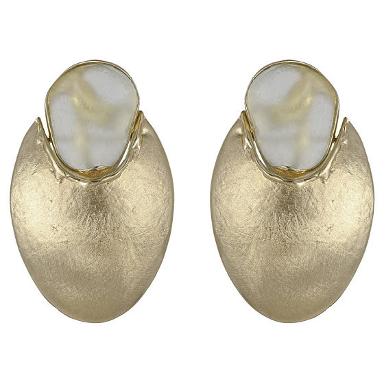 картинка Серьги (ювелирная смола зеленая, г/п: золото, 7х4,3см, 38 гр.) Греция Kalliope 002 02 055 ювелирный  магазин Калина являющийся официальным дистрибьютором в России 