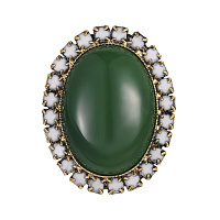 Кольцо (кристаллы белые, агат, 3,2х2,6 см) Италия Claudio Canzian 002 01 568