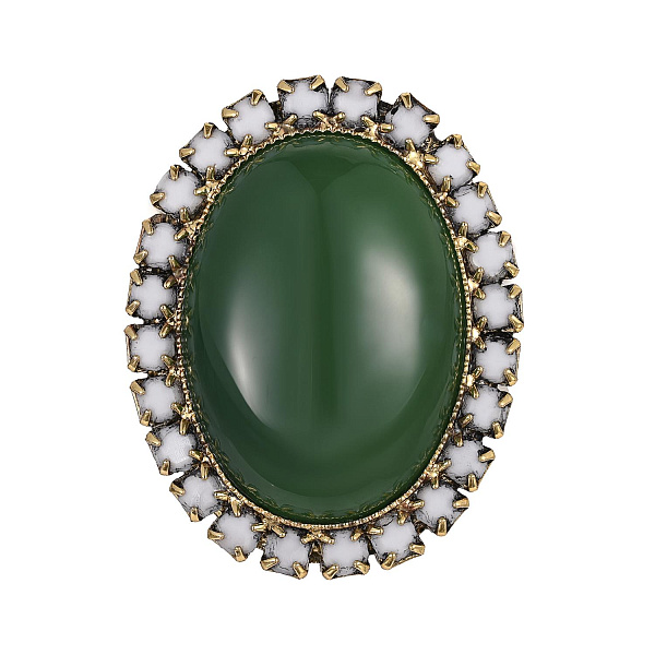 Кольцо (кристаллы белые, агат, 3,2х2,6 см) Италия Claudio Canzian 002 01 568