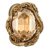 Кольцо Жгуты (кристалл медовый, 4х3,5 см, регулируется) Италия  Claudio Canzian 002 01 102